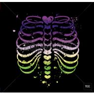Perstransfer: Bones in rainbow colors 35x40 - H1