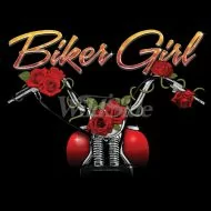 Perstransfer: Biker girl - bike & roses 30x23 - W1
