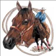 Perstransfer: Horse lasso/ Cutting horse 30x33- H1