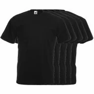 5-pack T-shirts Fruit of the Loom ronde hals zwart