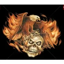 Perstransfer: Flame eagle chains with skull 30x23 - H1