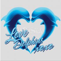 Perstransfer: Blue dolphins love xoxo 23x18 - H1