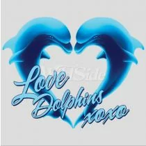 Perstransfer: Blue dolphins love xoxo 23x18 - H1