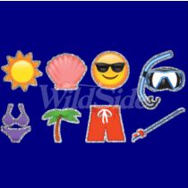 Perstransfer: Emoji beach sea items 18x10 - W3