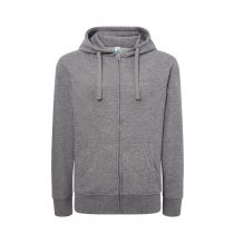 Hooded sweater/jacket lady grey melange