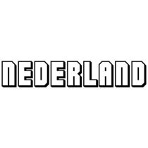 Tekst Nederland, ca. 10 x 3 cm