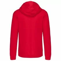 Men's sweater met rits en capuchon in contrasterende kleur 3XL red/white